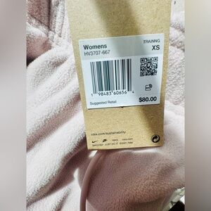 NWT Nike Women's THERMA-FIT MID RISE FLEECE PANTS XS Brand New cozy light pink